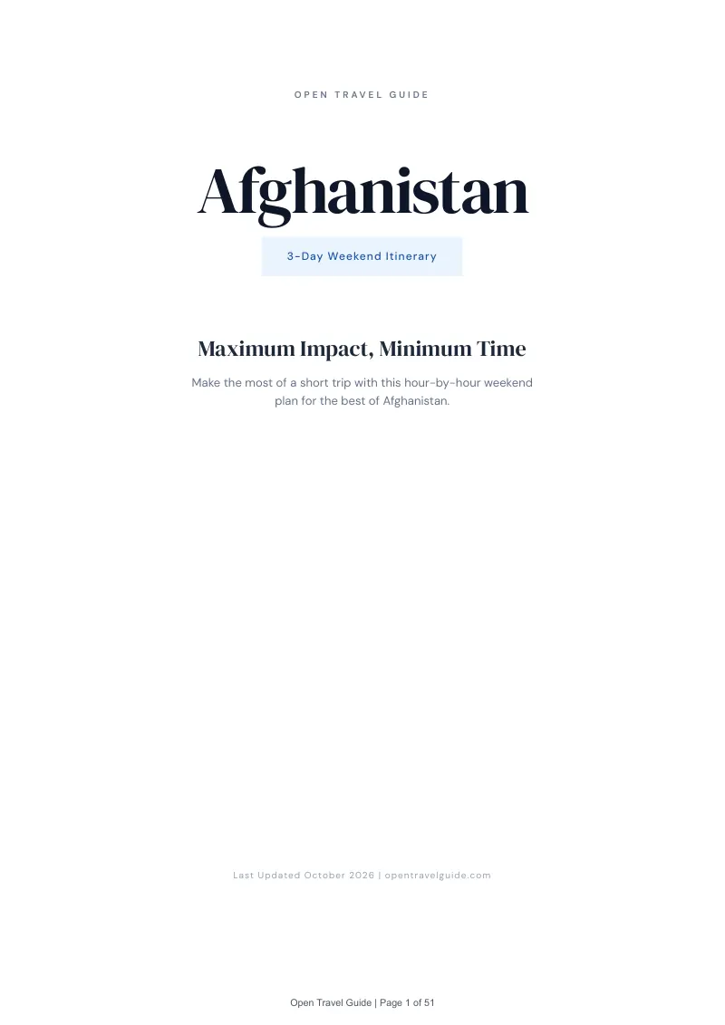 Afghanistan 3-Day Weekend Itinerary: Cover