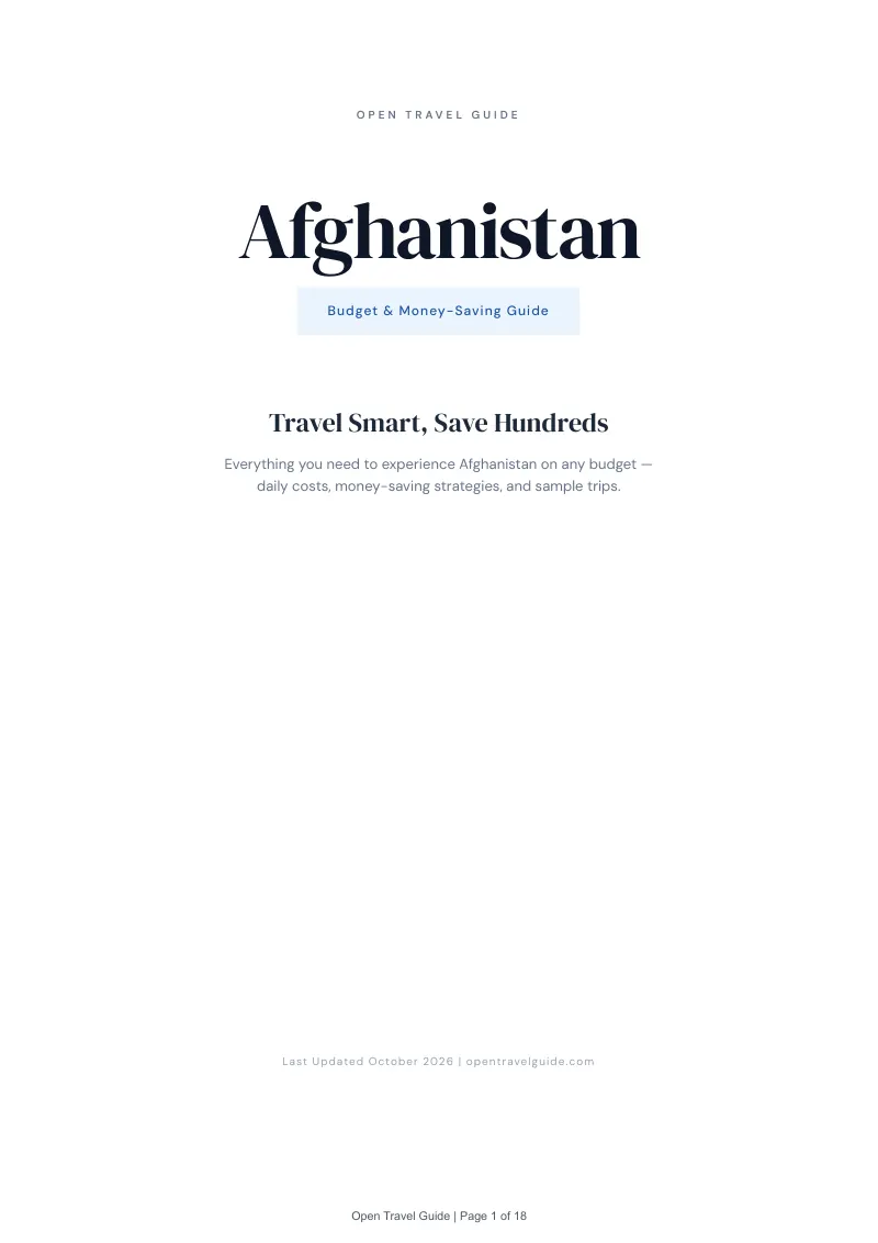 Afghanistan Budget & Money-Saving Guide: Cover