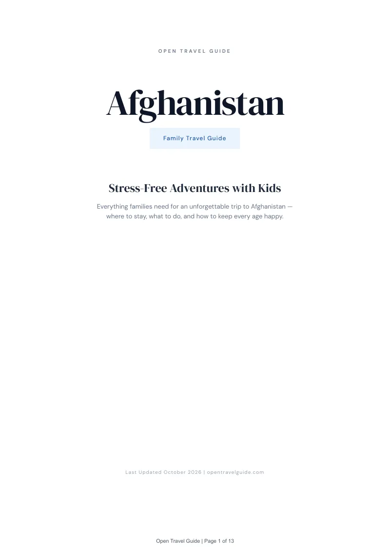 Afghanistan Family Travel Guide: Cover