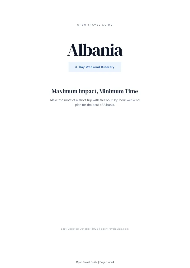 Albania 3-Day Weekend Itinerary: Cover