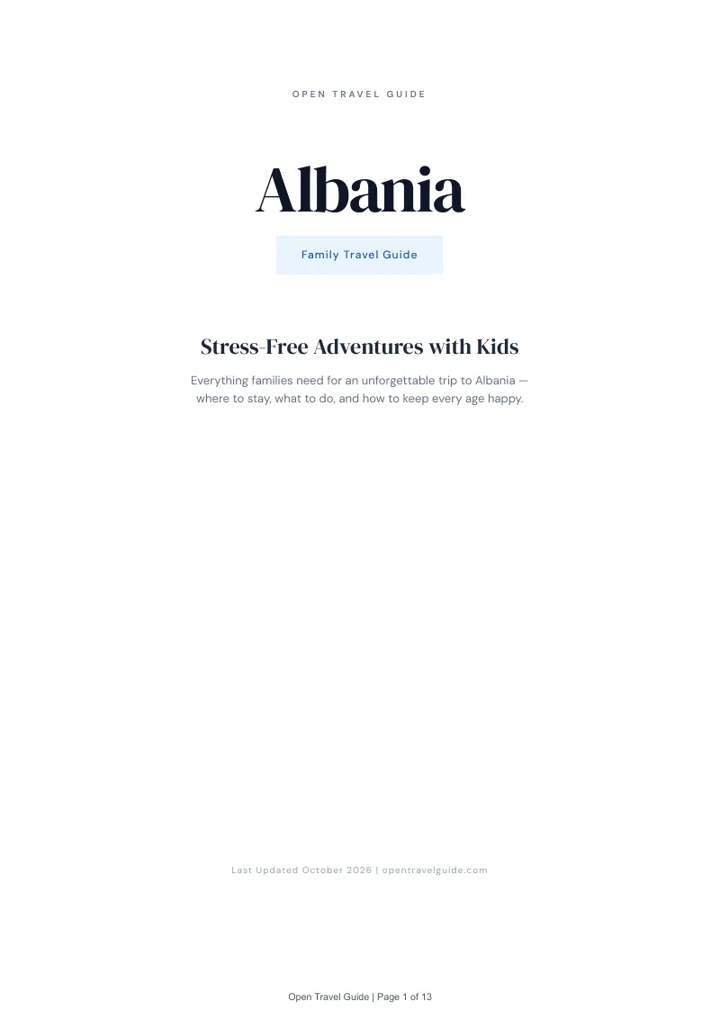 Albania Family Travel Guide: Cover