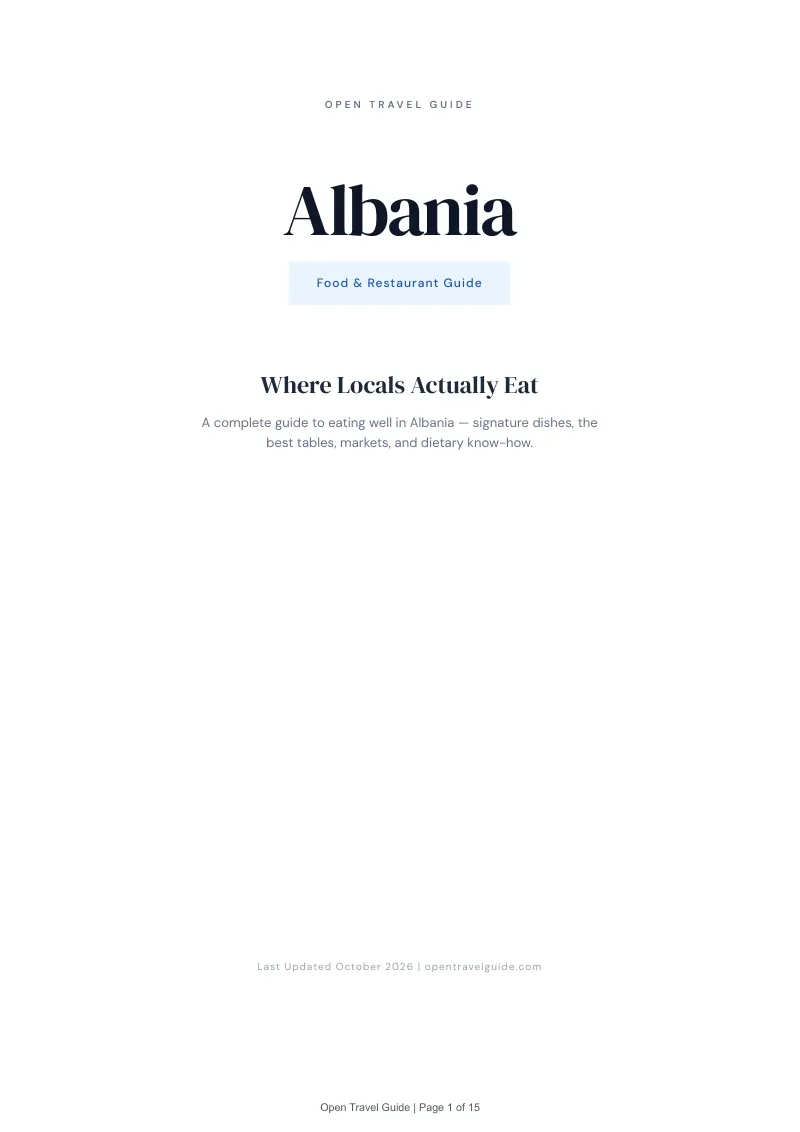 Albania Food & Restaurant Guide: Cover