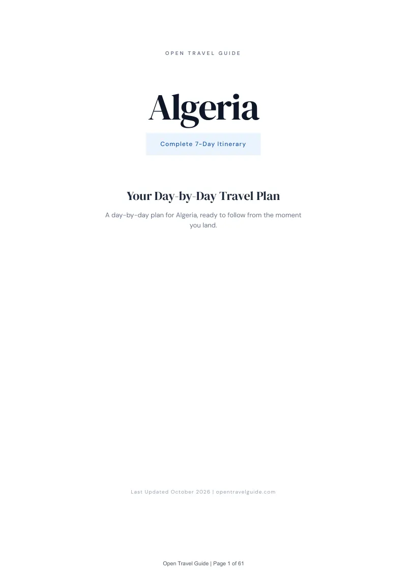 Algeria 7-Day Itinerary: Cover