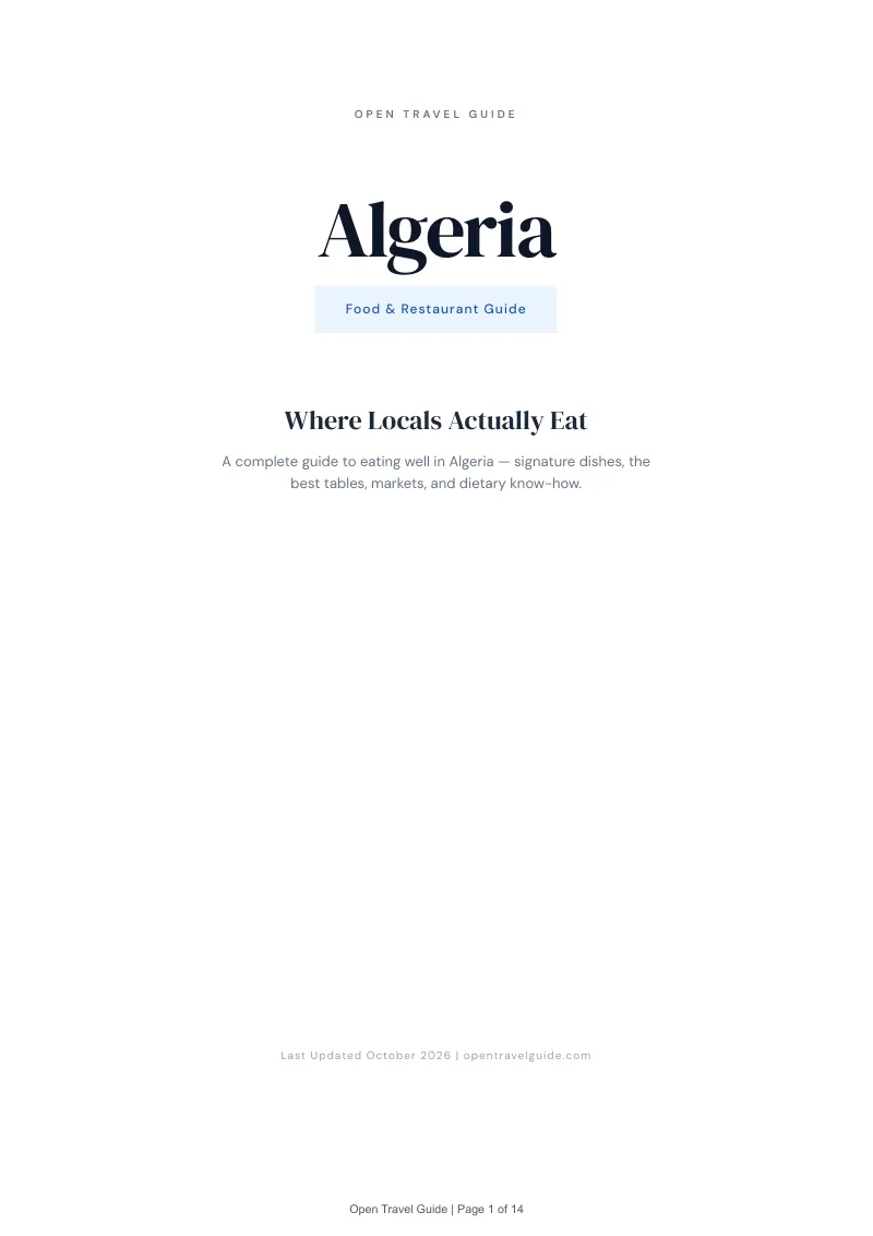 Algeria Food & Restaurant Guide: Cover