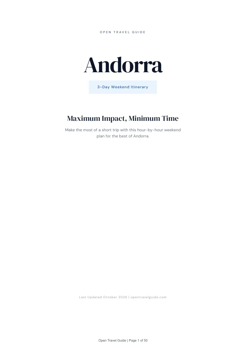 Andorra 3-Day Weekend Itinerary: Cover