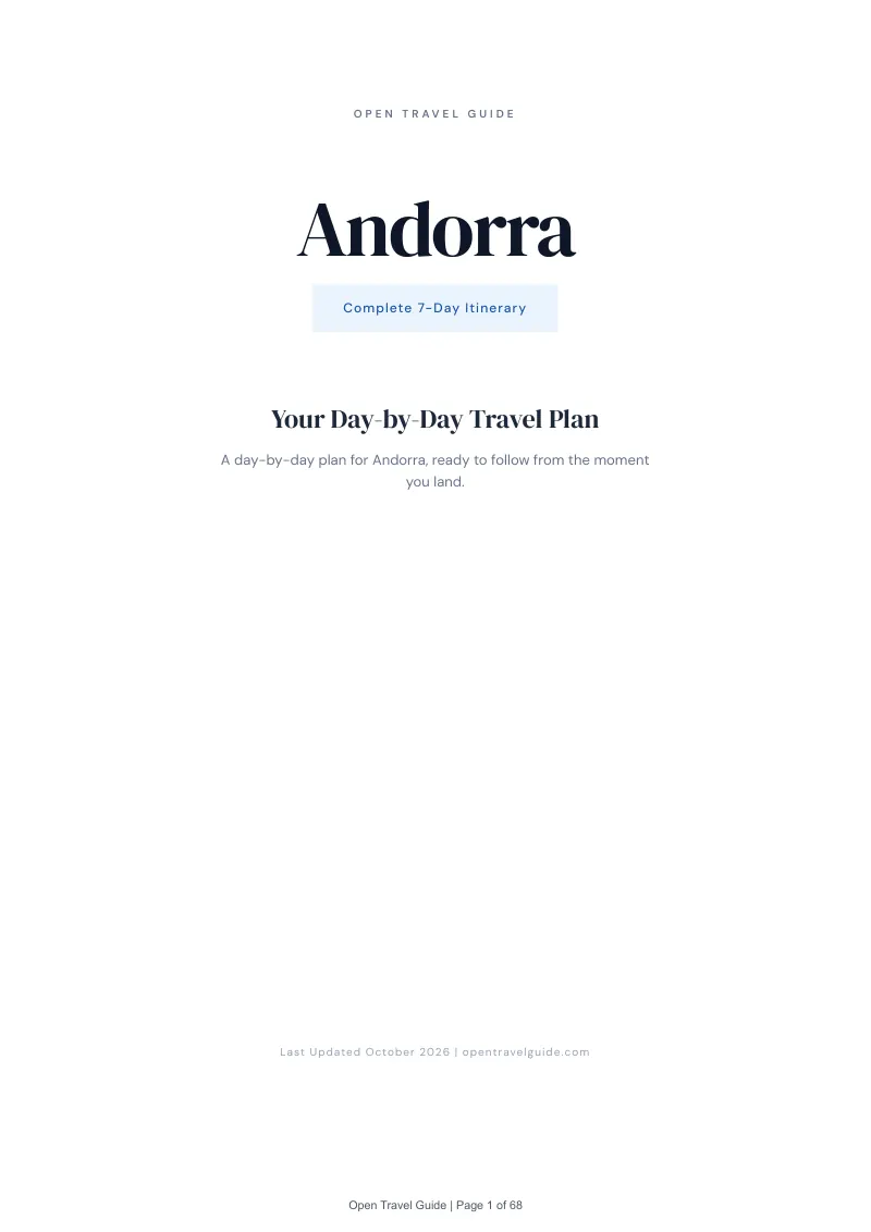Andorra 7-Day Itinerary: Cover
