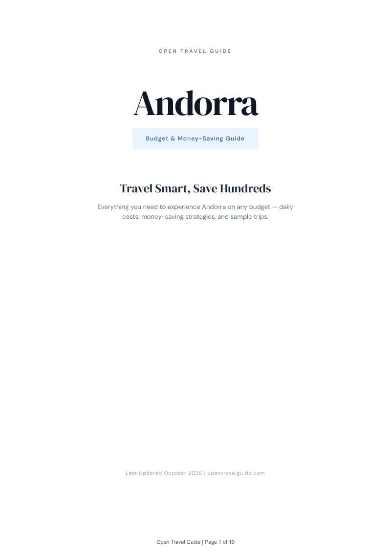 Andorra Budget & Money-Saving Guide: Cover