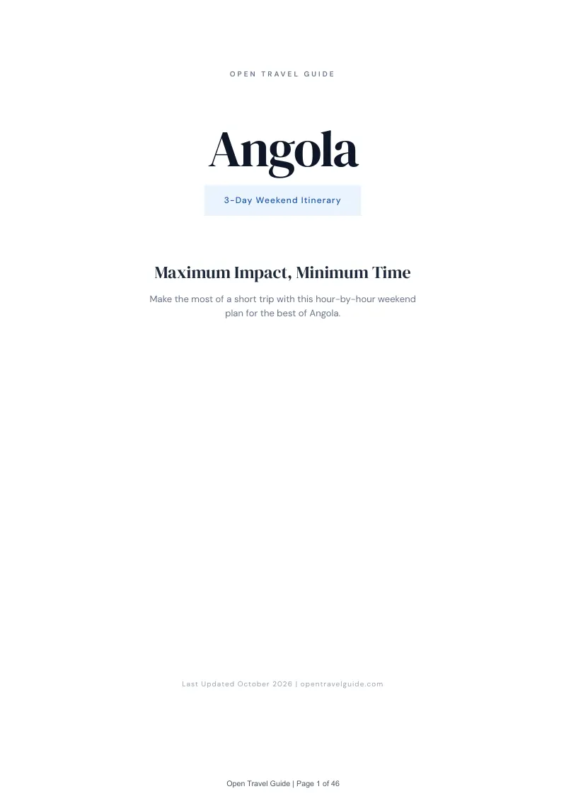 Angola 3-Day Weekend Itinerary: Cover