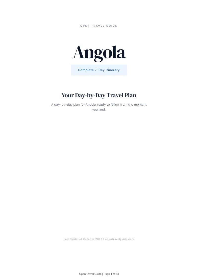 Angola 7-Day Itinerary: Cover