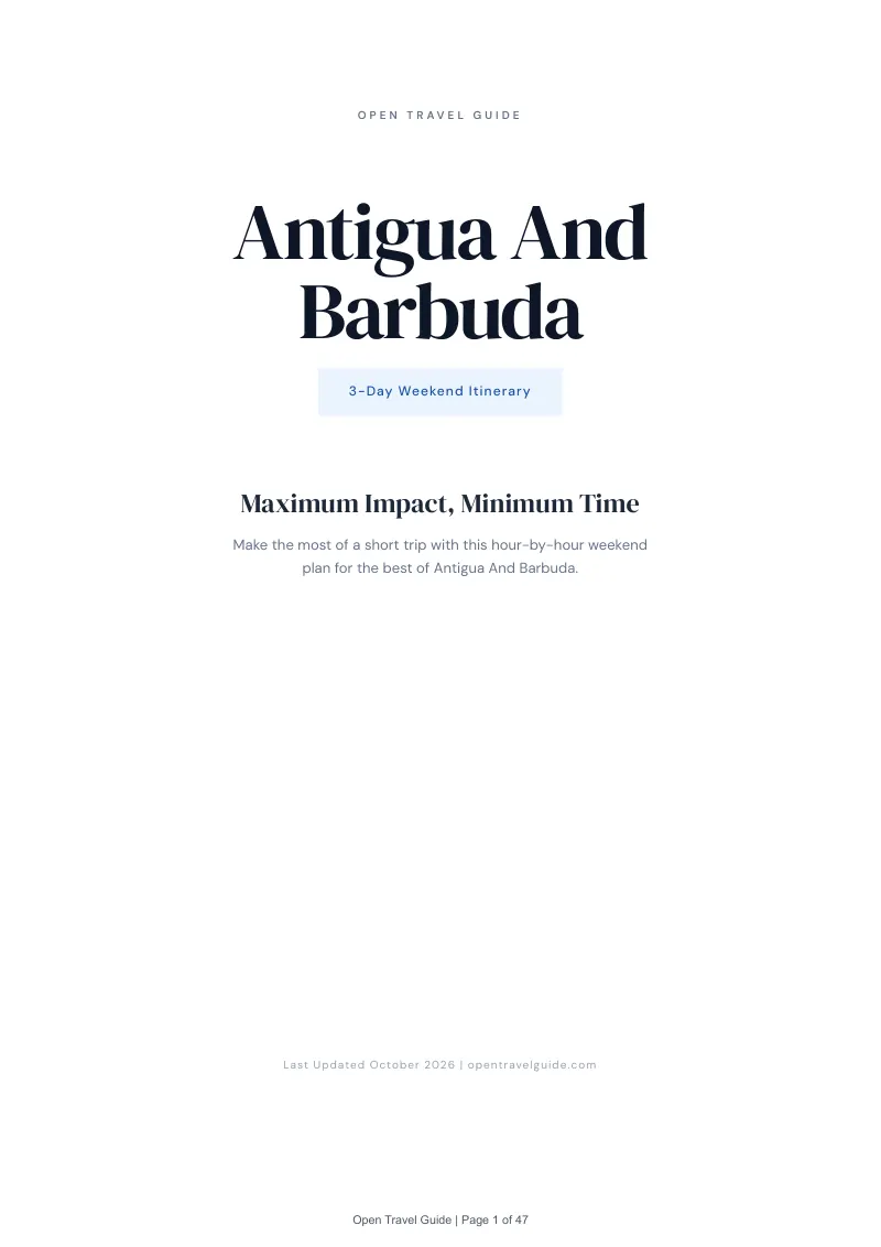 Antigua And Barbuda 3-Day Weekend Itinerary: Cover