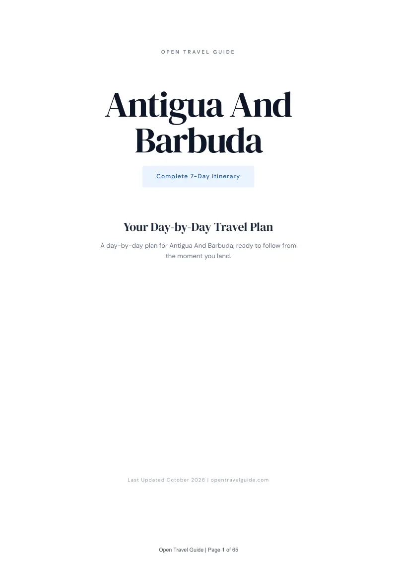 Antigua And Barbuda 7-Day Itinerary: Cover