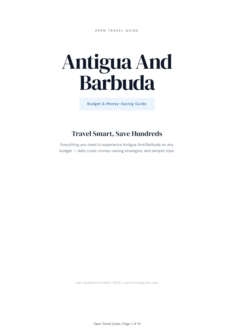 Antigua And Barbuda Budget & Money-Saving Guide: Cover