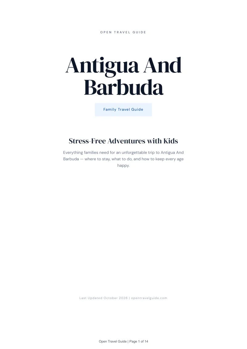 Antigua And Barbuda Family Travel Guide: Cover