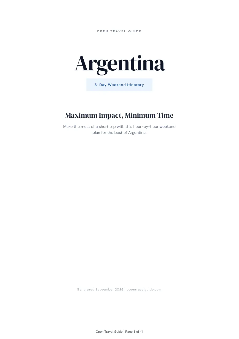 Argentina Complete Travel Bundle: 3-day itinerary · Cover
