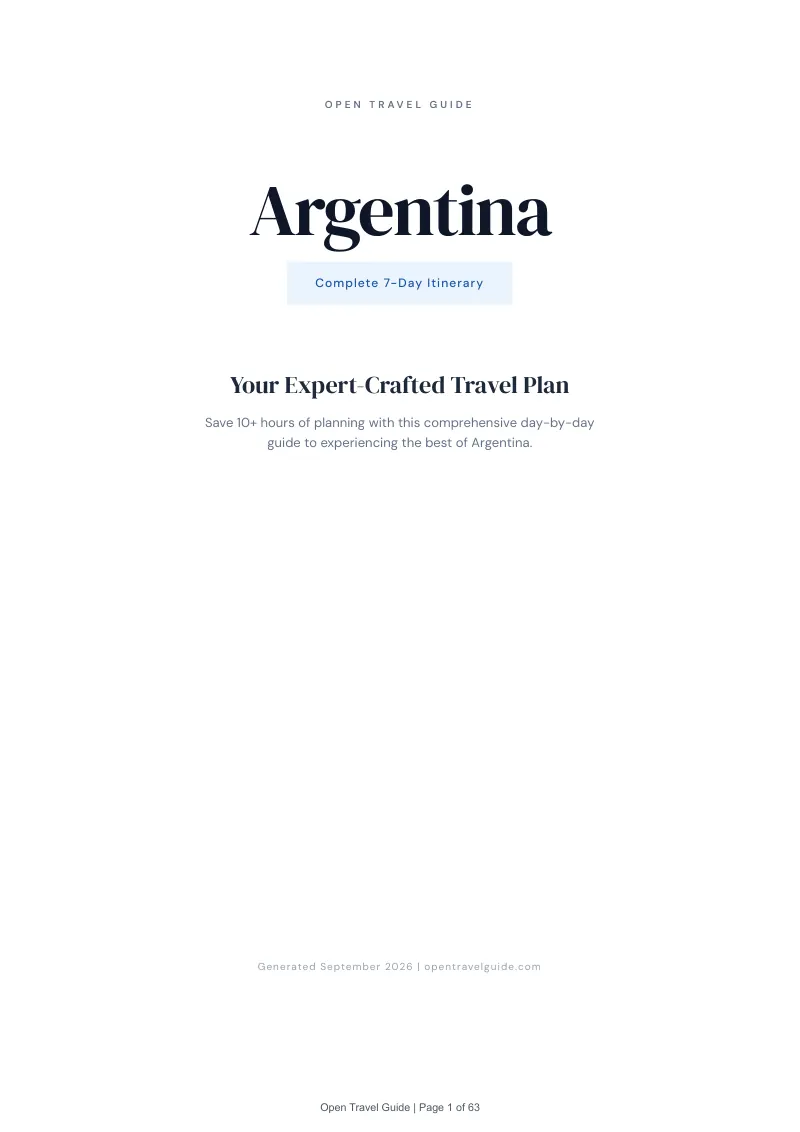 Argentina Complete Travel Bundle: 7-day itinerary · Cover