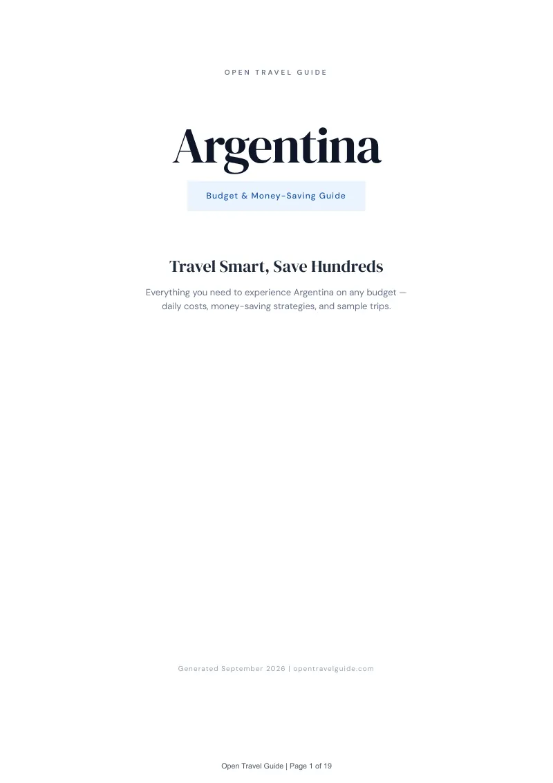 Argentina Complete Travel Bundle: Budget guide · Cover