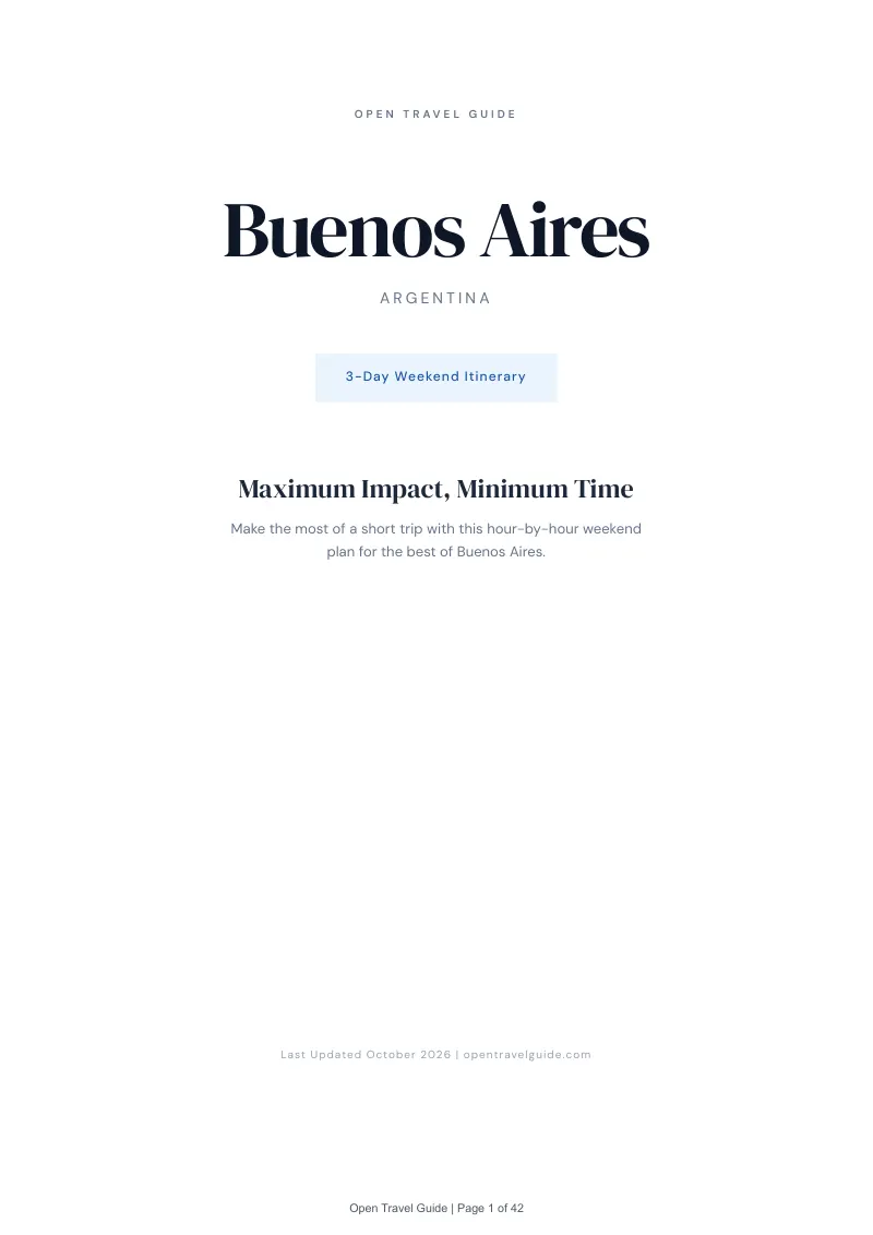 Buenos Aires 3-Day Weekend Itinerary: Cover