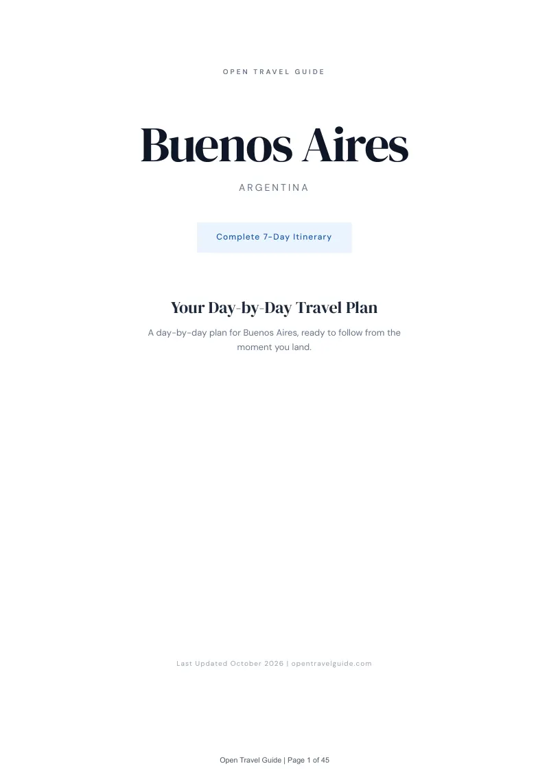 Buenos Aires 7-Day Itinerary: Cover