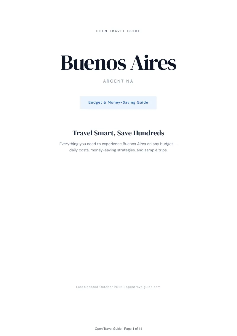 Buenos Aires Budget & Money-Saving Guide: Cover