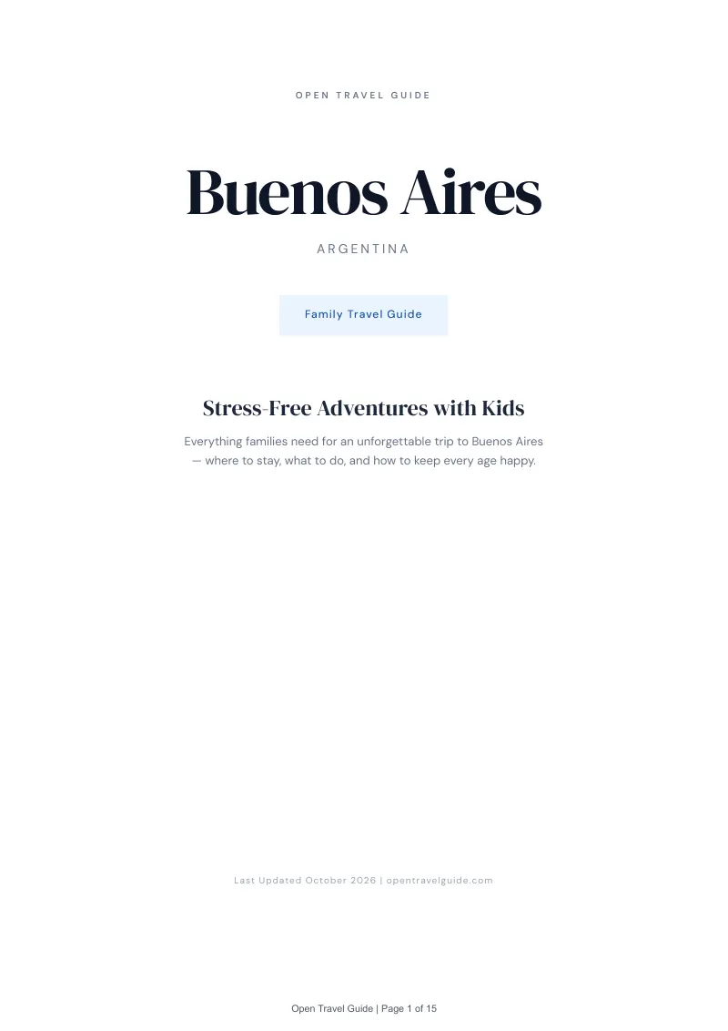 Buenos Aires Family Travel Guide: Cover