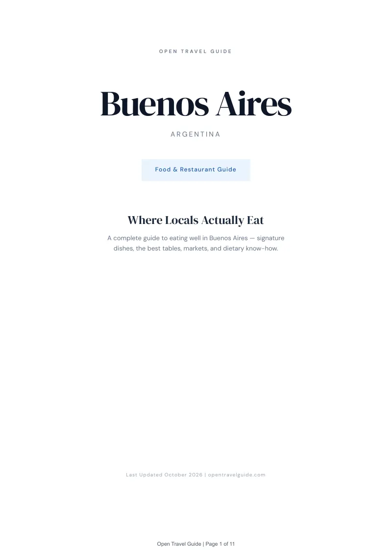 Buenos Aires Food & Restaurant Guide: Cover