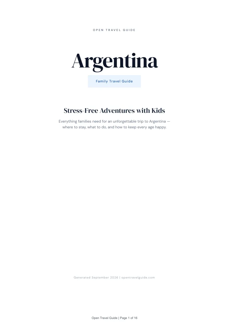 Argentina Complete Travel Bundle: Family guide · Cover