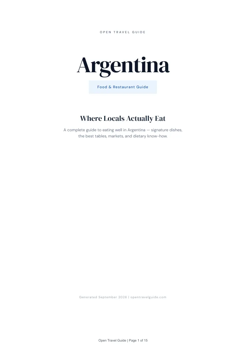 Argentina Complete Travel Bundle: Food guide · Cover