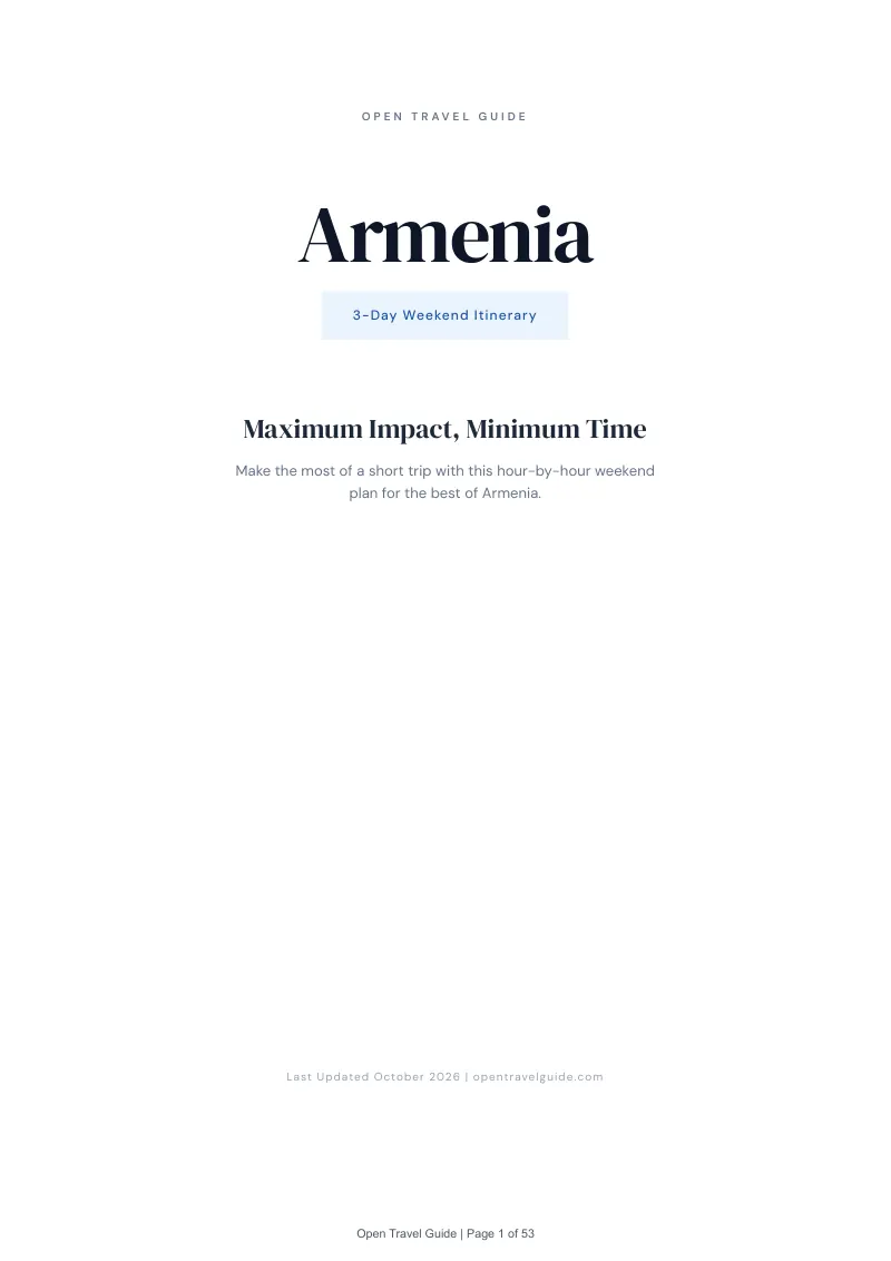 Armenia 3-Day Weekend Itinerary: Cover