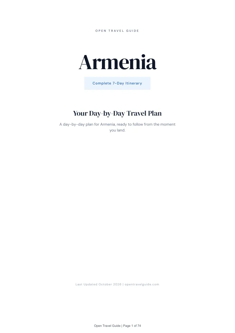 Armenia 7-Day Itinerary: Cover