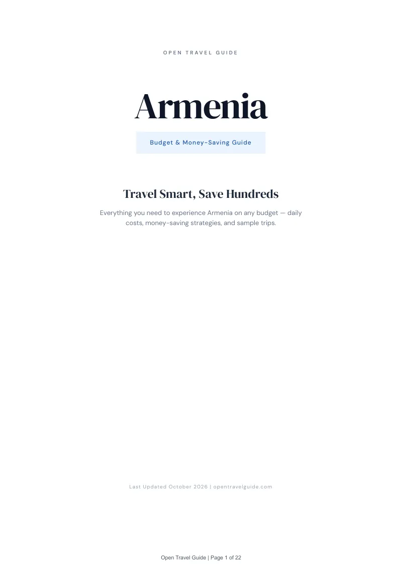 Armenia Budget & Money-Saving Guide: Cover