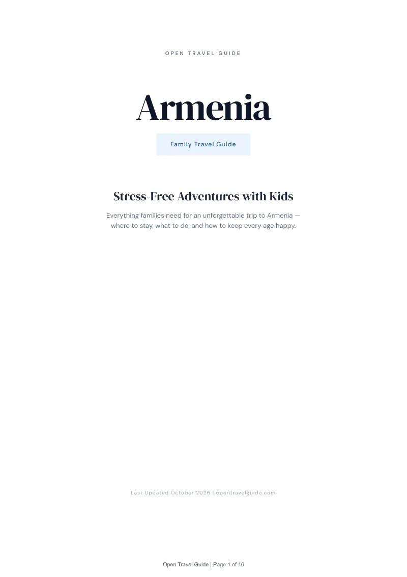 Armenia Family Travel Guide: Cover