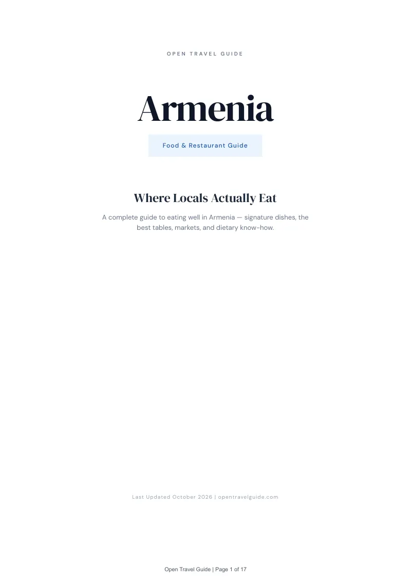 Armenia Food & Restaurant Guide: Cover