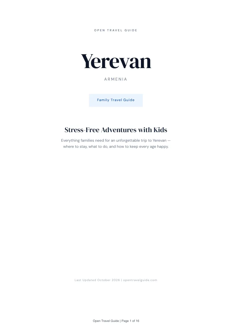 Yerevan Family Travel Guide: Cover