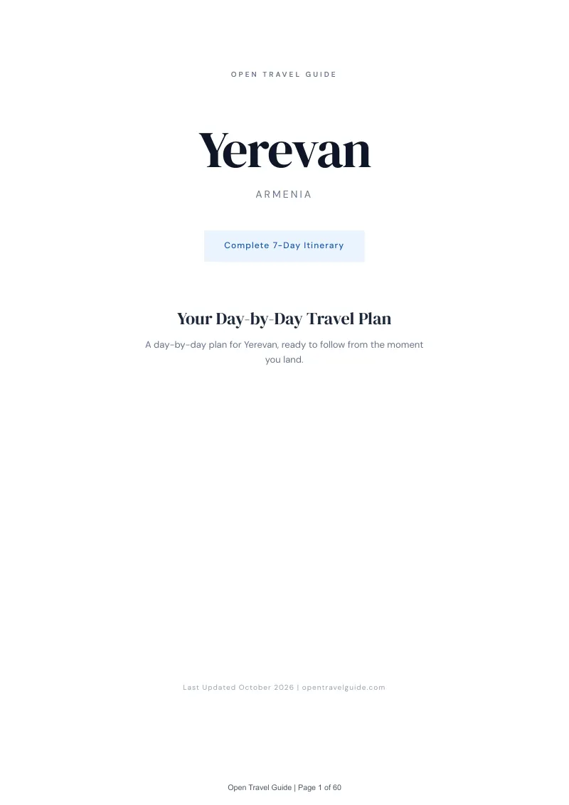 Yerevan 7-Day Itinerary: Cover
