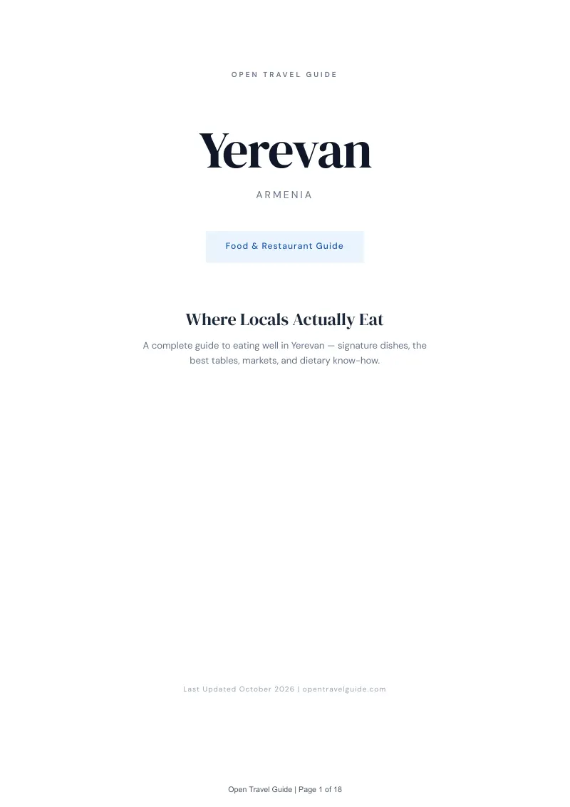 Yerevan Food & Restaurant Guide: Cover