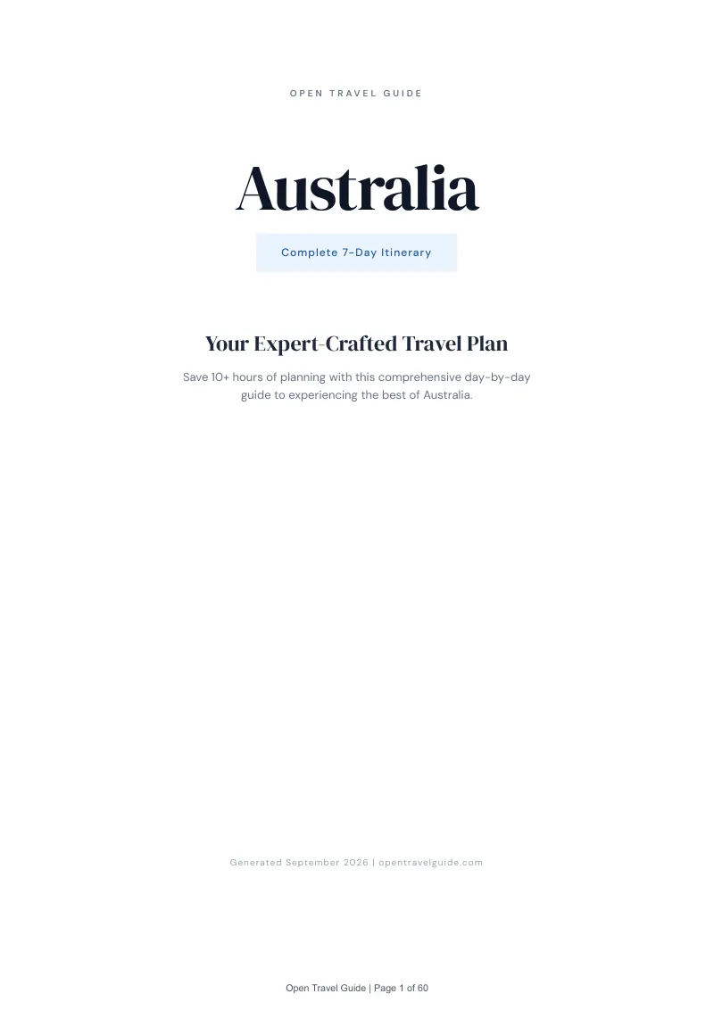 Australia Complete Travel Bundle: 7-day itinerary · Cover