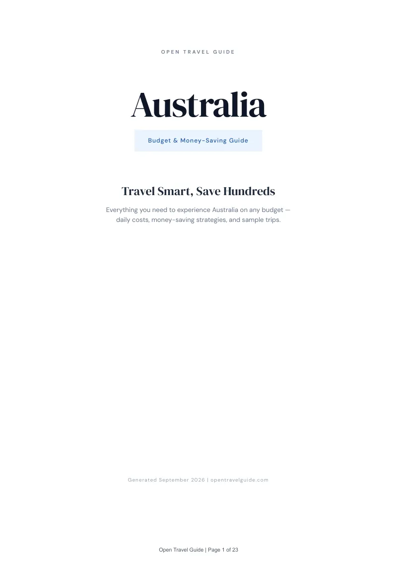 Australia Complete Travel Bundle: Budget guide · Cover