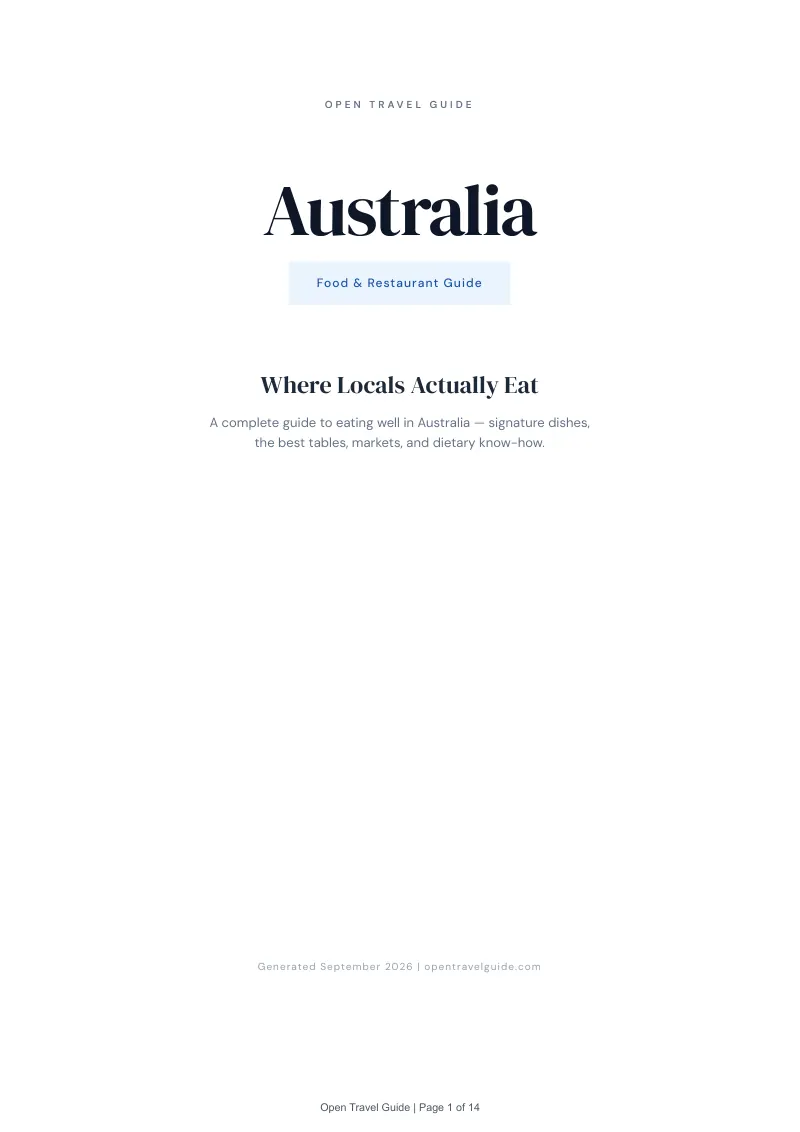 Australia Complete Travel Bundle: Food guide · Cover