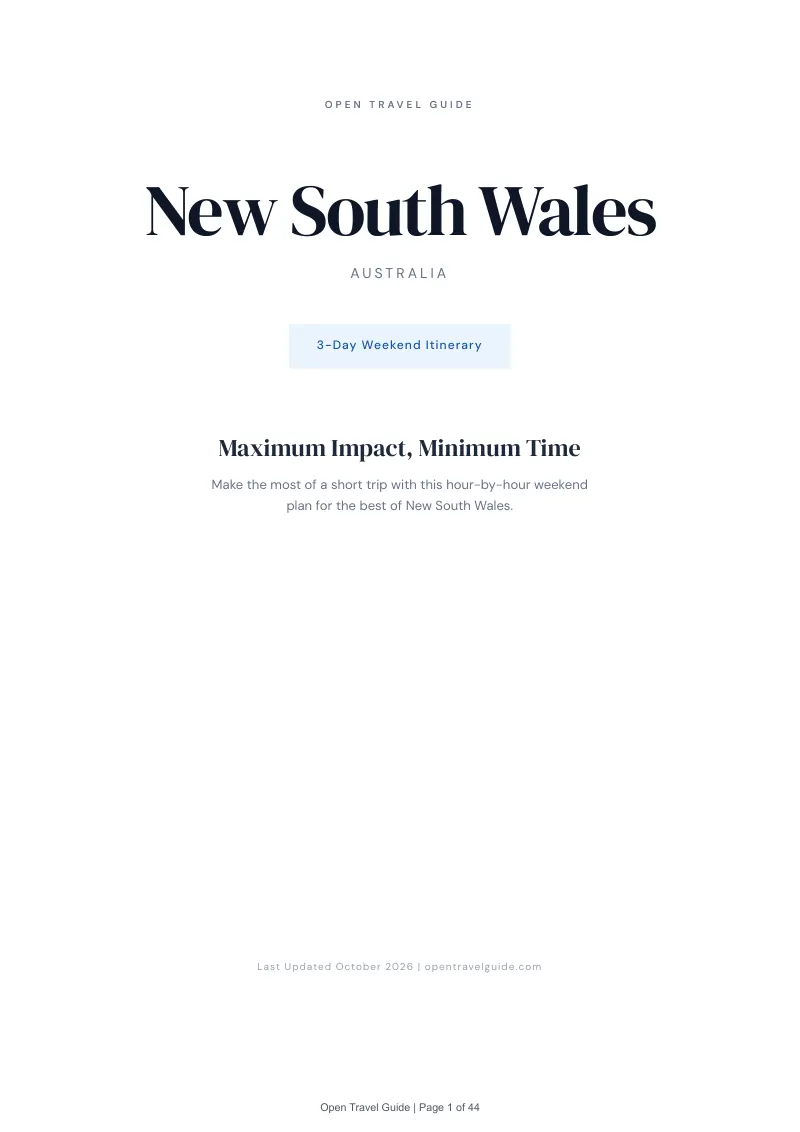 New South Wales 3-Day Weekend Itinerary: Cover