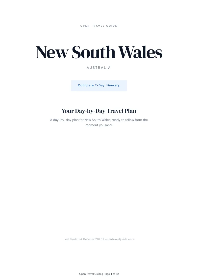 New South Wales 7-Day Itinerary: Cover