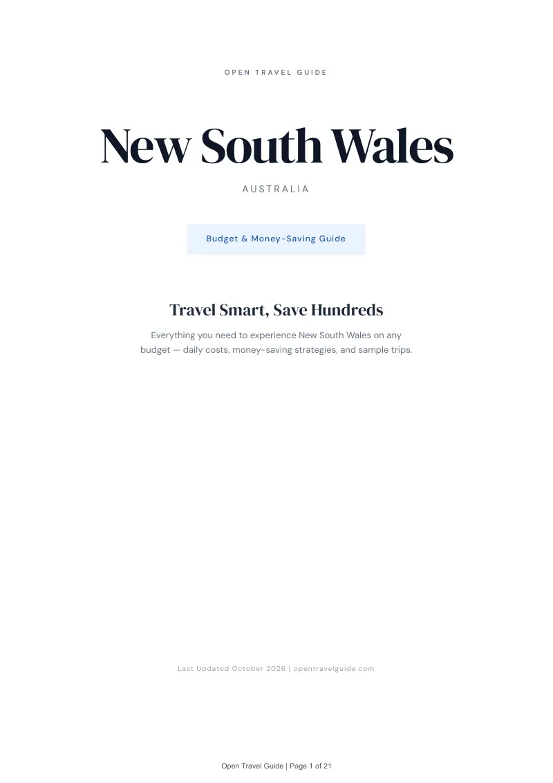 New South Wales Budget & Money-Saving Guide: Cover