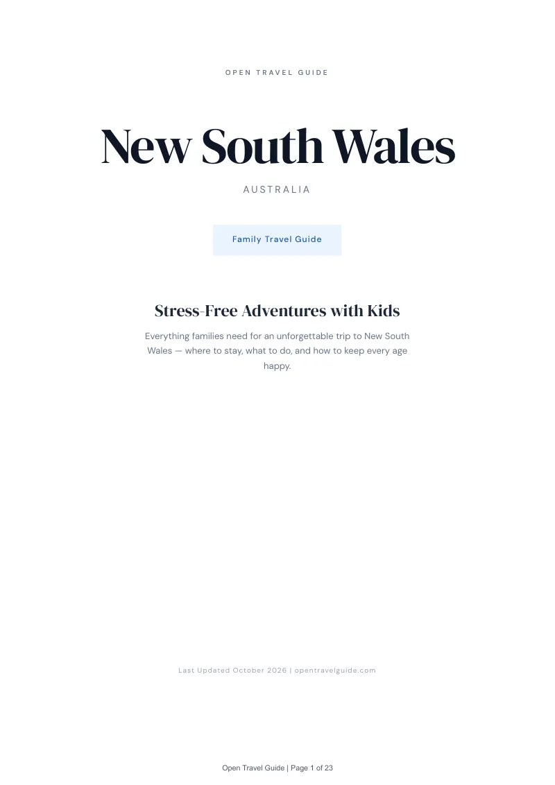 New South Wales Family Travel Guide: Cover