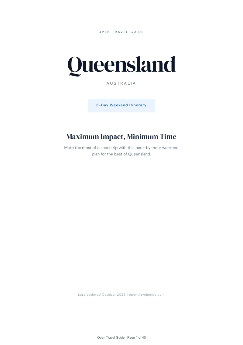 Queensland 3-Day Weekend Itinerary: Cover