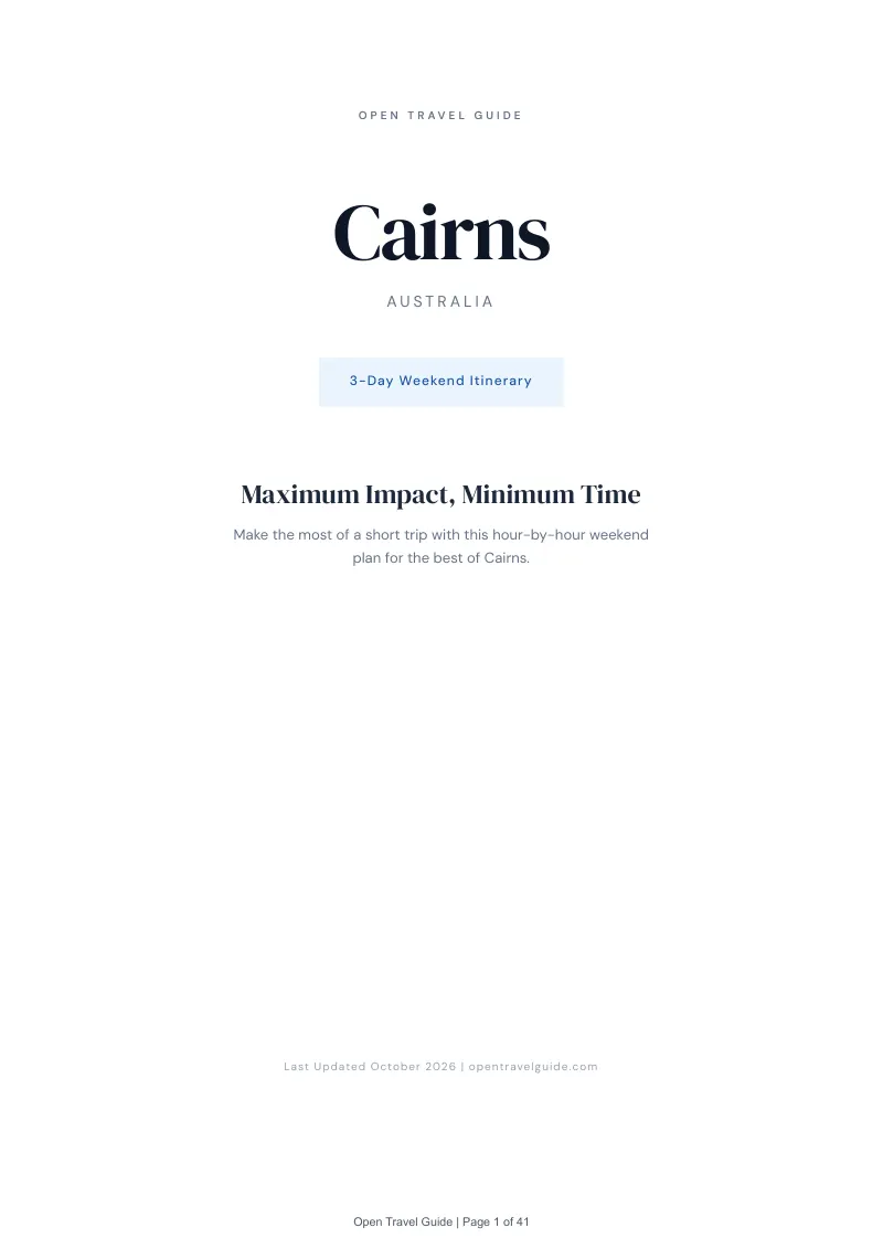 Cairns 3-Day Weekend Itinerary: Cover