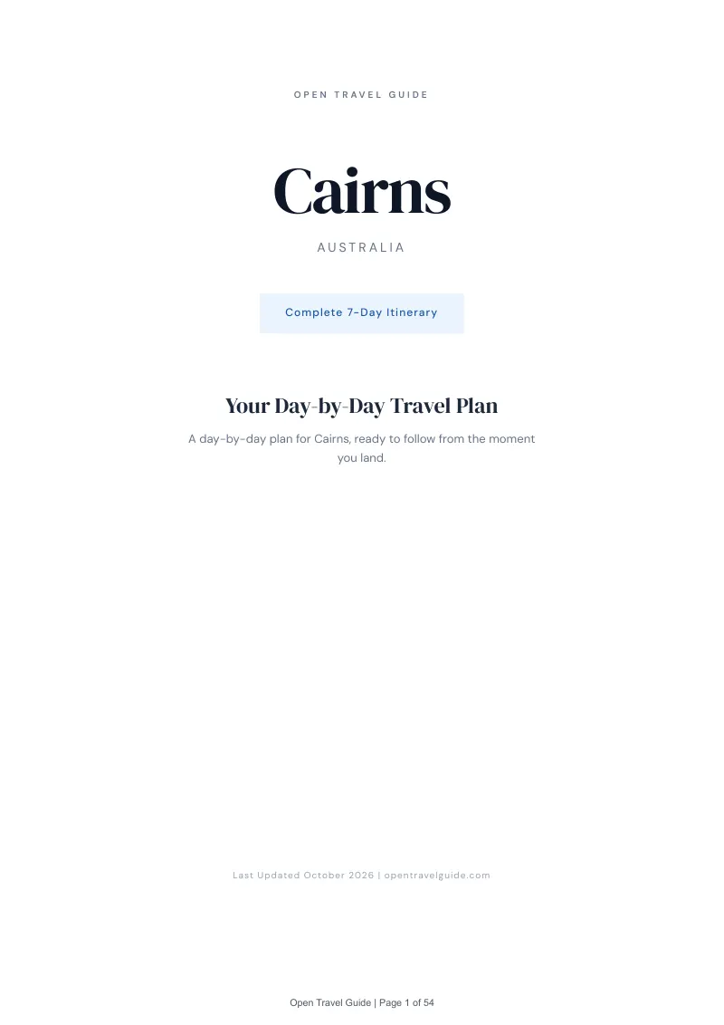 Cairns 7-Day Itinerary: Cover