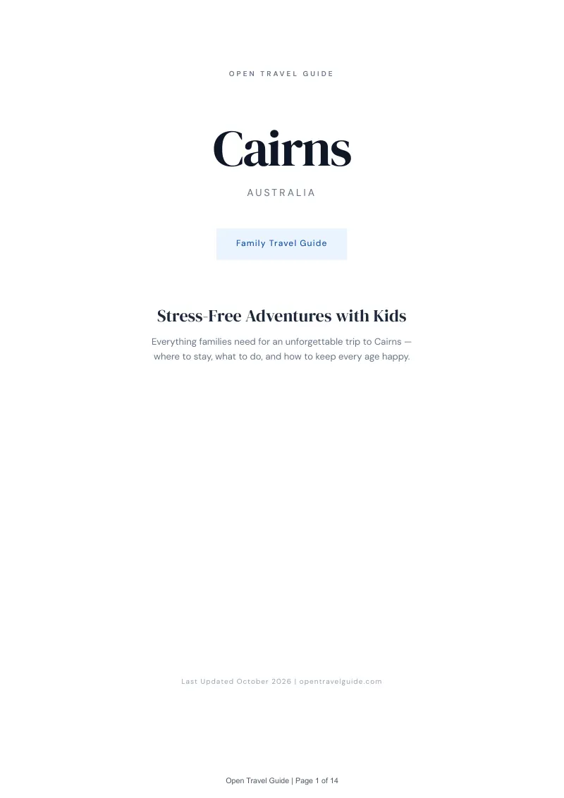 Cairns Family Travel Guide: Cover