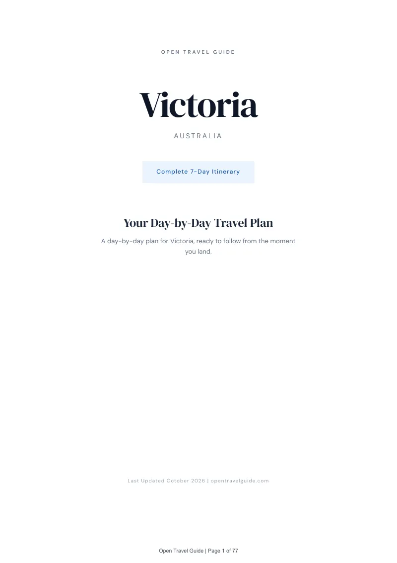 Victoria 7-Day Itinerary: Cover