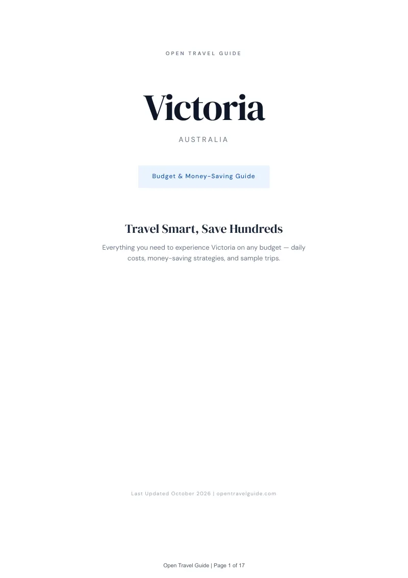 Victoria Budget & Money-Saving Guide: Cover