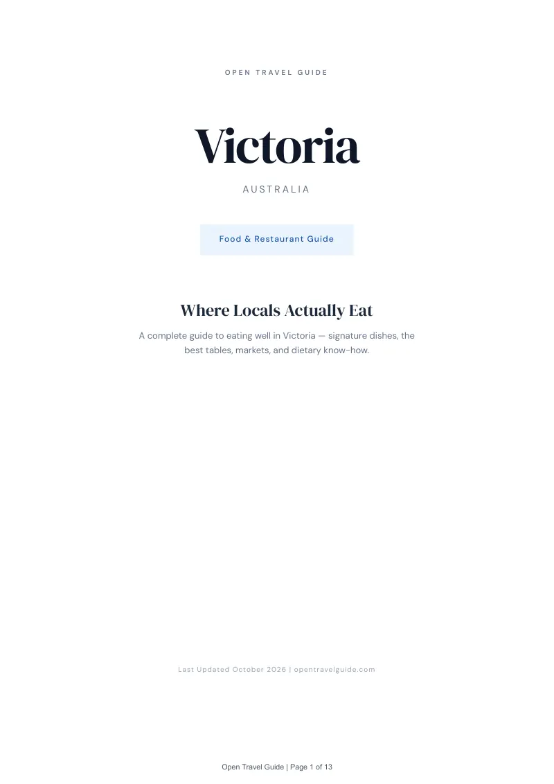 Victoria Food & Restaurant Guide: Cover