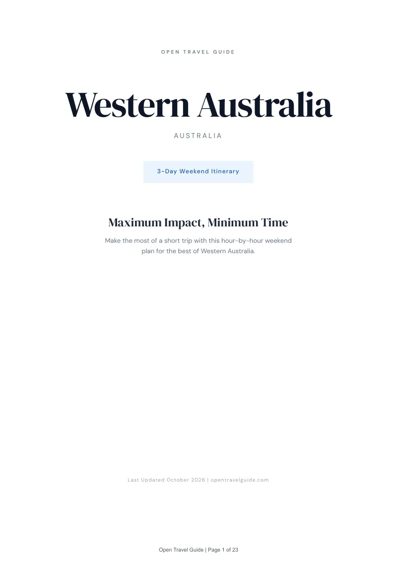 Western Australia 3-Day Weekend Itinerary: Cover